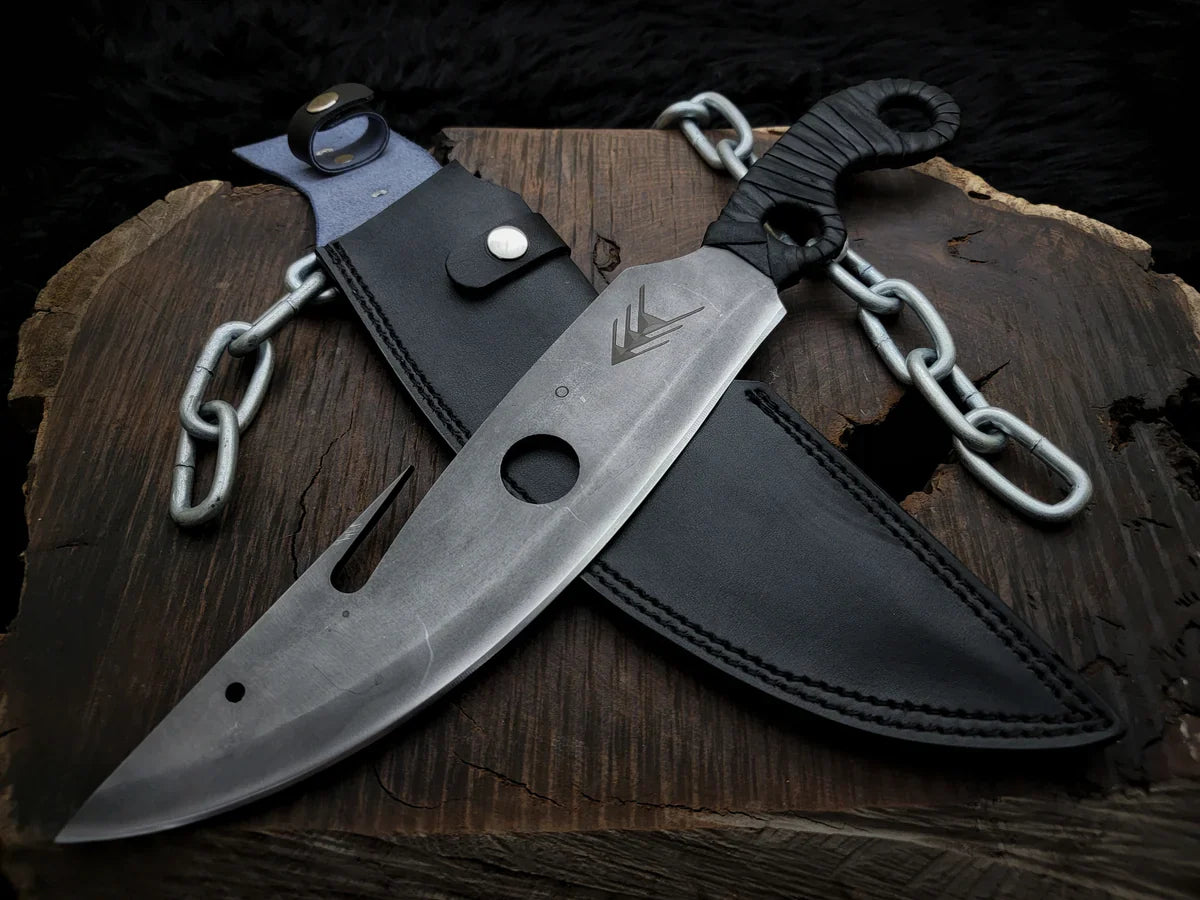 Handmade Destiny 2 Gun Slinger Replica Knife with Leather Sheath - Vortex Blades