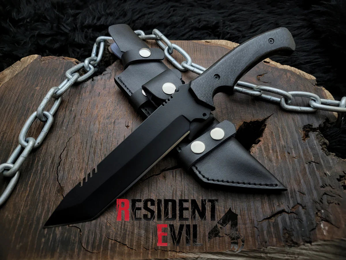 Resident Evil 4 Remake Ada Wong Replica Knife with Leather Sheath - Vortex Blades
