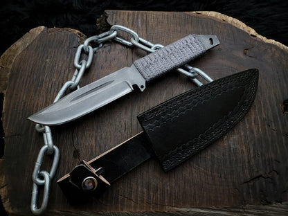 Handmade Resident Evil Biohazard Full Tang Replica Knife with Leather Sheath - Vortex Blades