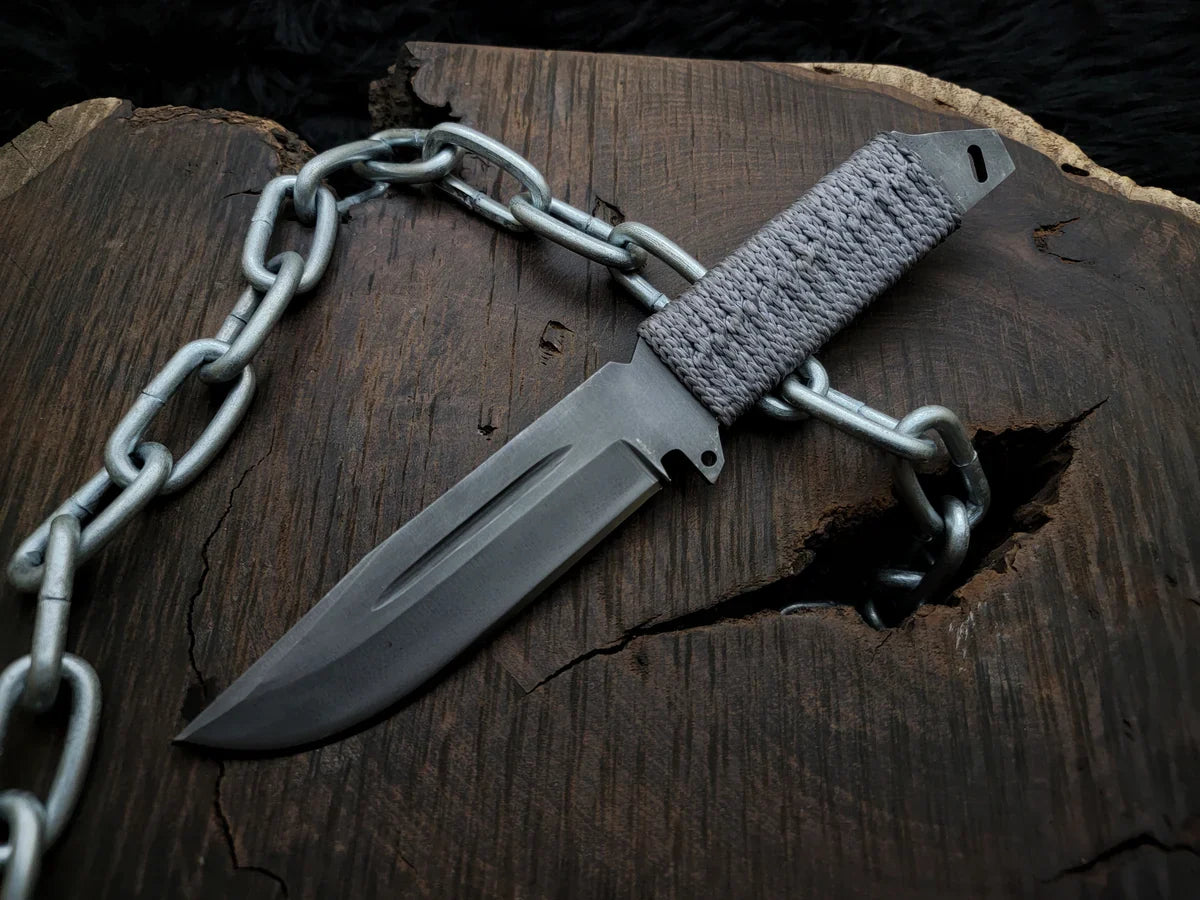 Handmade Resident Evil Biohazard Full Tang Replica Knife with Leather Sheath - Vortex Blades
