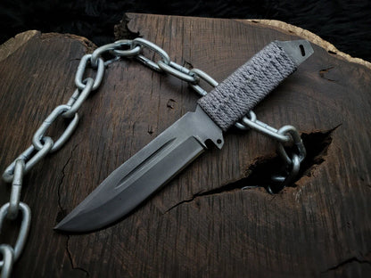 Handmade Resident Evil Biohazard Full Tang Replica Knife with Leather Sheath - Vortex Blades