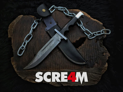 Scream 4 Replica Damascus Knife | Scre4m Hero Ghostface Knife (Damascus Version) - Vortex Blades