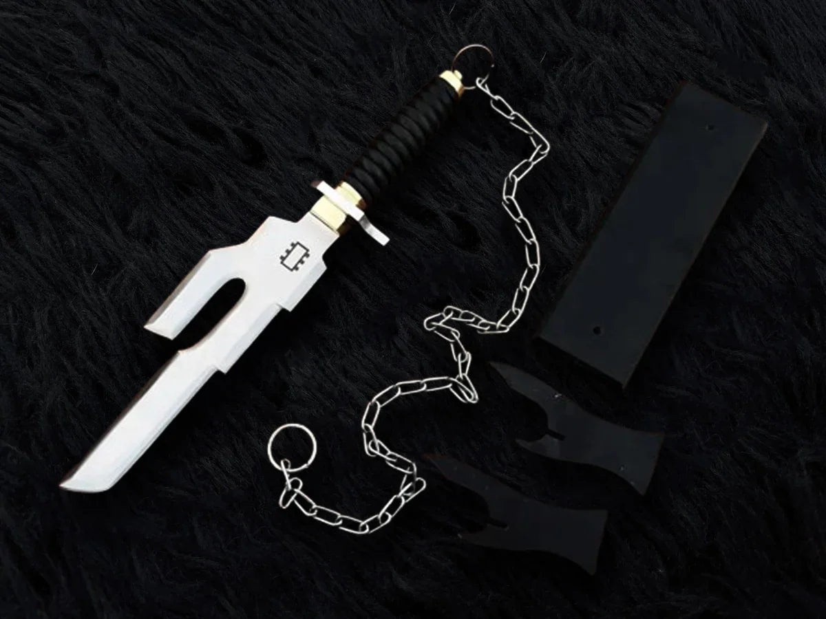 Handmade Jujutsu Kaisen Inspired Replica of Toji Fushiguro's Inverted Spear of Heaven with Chain of A Thousand Miles and Stand - Vortex Blades