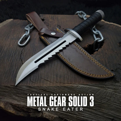 Metal Gear Solid 3 Replica Knife with Leather Sheath | Snake Eater Replica knife - Vortex Blades