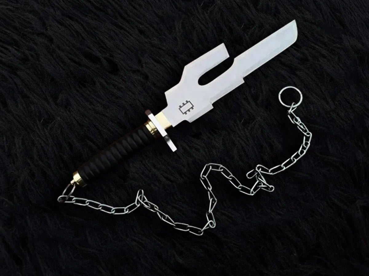 Handmade Jujutsu Kaisen Inspired Replica of Toji Fushiguro's Inverted Spear of Heaven with Chain of A Thousand Miles and Stand - Vortex Blades