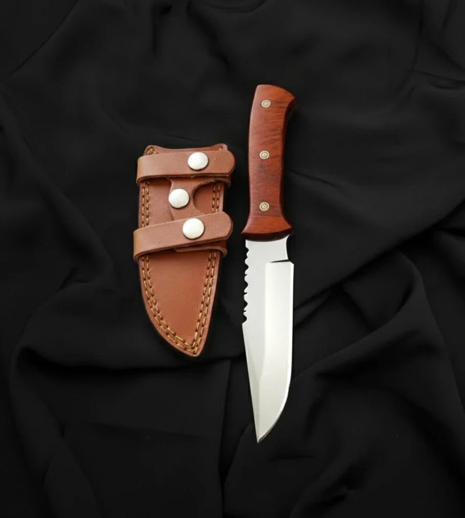 Premium Handmade Jurassic World Owen Grady Knife with leather Sheath | Custom Hunting Knife - Vortex Blades