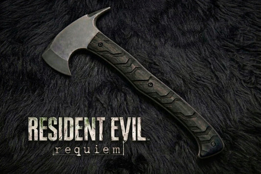 Exclusive Handmade Resident Evil Requiem Hunk's Axe with Leather Sheath - Vortex Blades