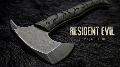 Exclusive Handmade Resident Evil Requiem Hunk's Axe with Leather Sheath - Vortex Blades