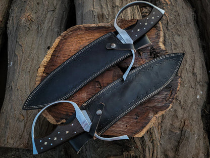 Handmade Wingchun Replica Butterfly Swords With Leather Sheath - Vortex Blades