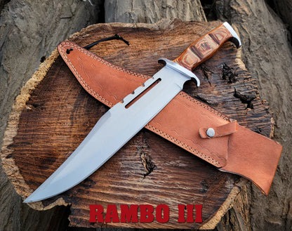 Handmade 18" Rambo III Movie Replica Bowie Knife | Fixed Blade - Vortex Blades