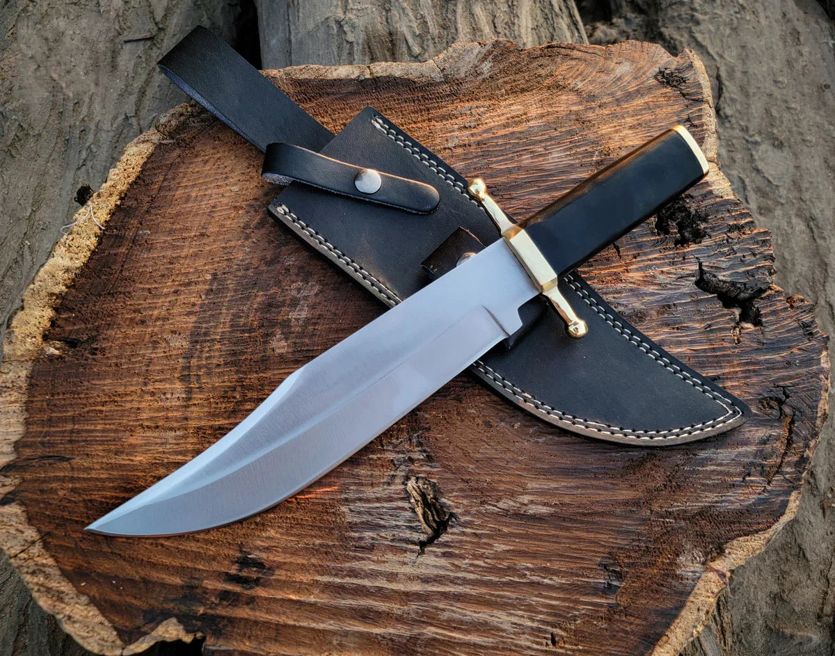 Custom Handmade Vintage Bowie Knife: Smithsonian Replica in D2 Steel with Buffalo Horn Handle - Vortex Blades