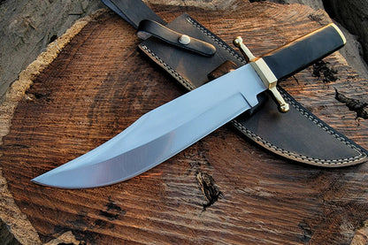 Custom Handmade Vintage Bowie Knife: Smithsonian Replica in D2 Steel with Buffalo Horn Handle - Vortex Blades