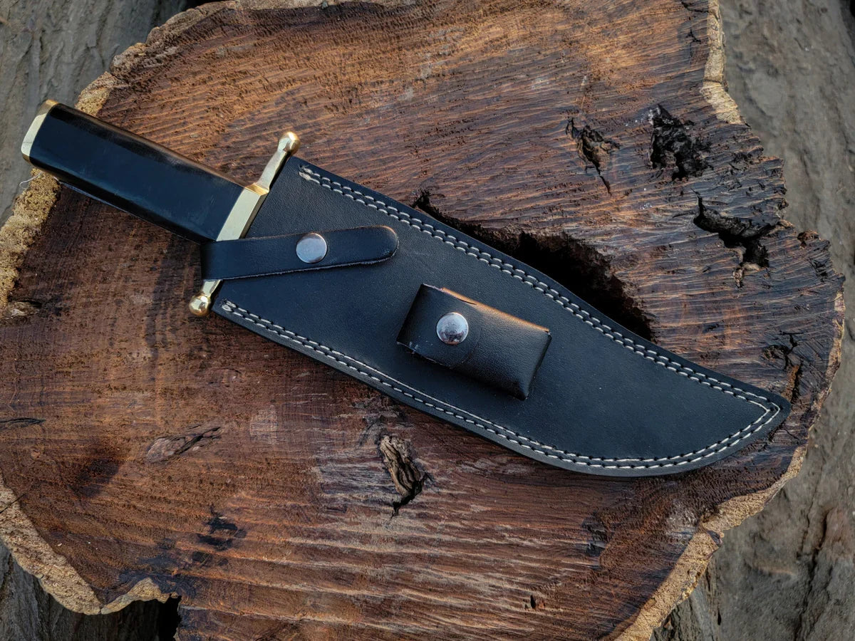 Custom Handmade Vintage Bowie Knife: Smithsonian Replica in D2 Steel with Buffalo Horn Handle - Vortex Blades