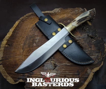 Famous Movie Inglourious Basterds Aldo Raine Replica Knife with Premium Leather Sheath - Vortex Blades