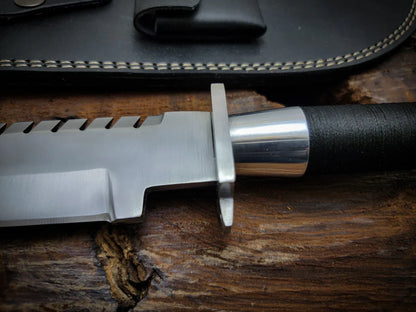 Handmade Commando Replica Bowie Knife with Leather Sheath - Vortex Blades
