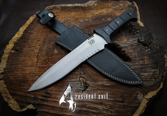Custom Handmade Resident Evil 4 Leon Kennedy's Replica Full Tang Knife - Vortex Blades