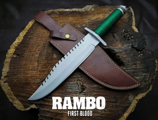 Custom Handmade Rambo First Blood Replica Knife | Sylvester Stallone Knife - Vortex Blades