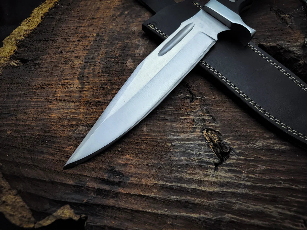 RAMBO V Replica Bowie Knife with Leather Sheath - Vortex Blades