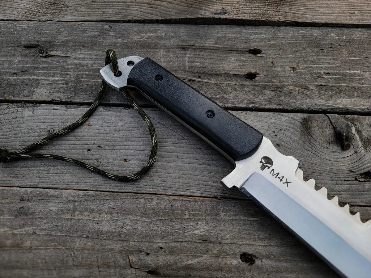 Custom Handmade Punisher M4X Replica Knife with Leather Sheath - Vortex Blades
