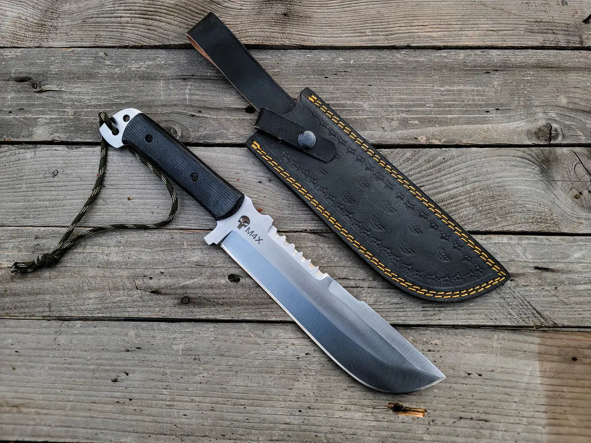 Custom Handmade Punisher M4X Replica Knife with Leather Sheath - Vortex Blades