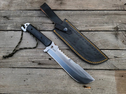 Custom Handmade Punisher M4X Replica Knife with Leather Sheath - Vortex Blades