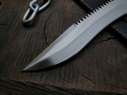 Handmade Resident Evil 1 Replica Knife with Leather Sheath - Vortex Blades