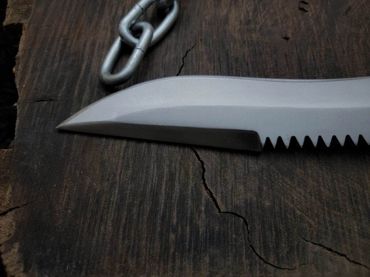 Handmade Resident Evil 1 Replica Knife with Leather Sheath - Vortex Blades