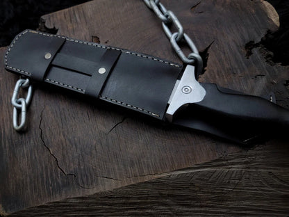 Handmade Resident Evil 1 Replica Knife with Leather Sheath - Vortex Blades