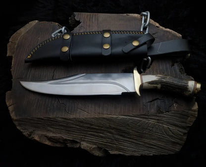 Brad Pitt Movie Bullet Train The Wolf's Replica Knife with Leather Sheath - Vortex Blades