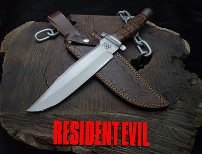 Resident Evil Raccoon City Police Replica Knife with Leather Sheath - Vortex Blades