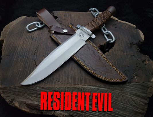Resident Evil Raccoon City Police Replica Knife with Leather Sheath - Vortex Blades