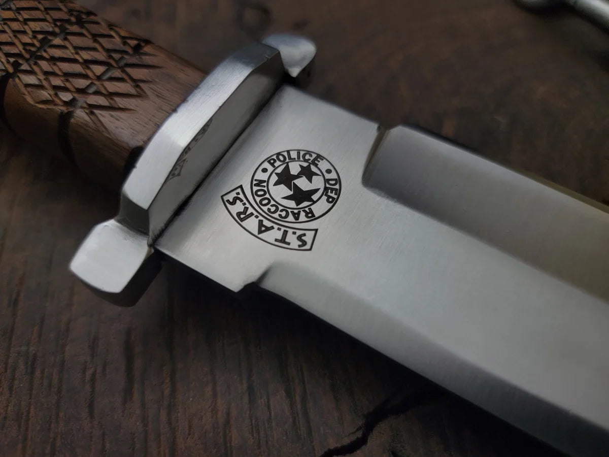 Resident Evil Raccoon City Police Replica Knife with Leather Sheath - Vortex Blades