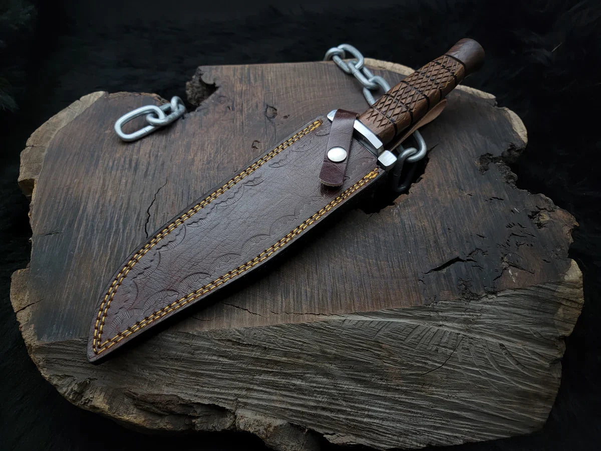 Resident Evil Raccoon City Police Replica Knife with Leather Sheath - Vortex Blades