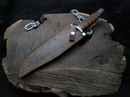 Resident Evil Raccoon City Police Replica Knife with Leather Sheath - Vortex Blades