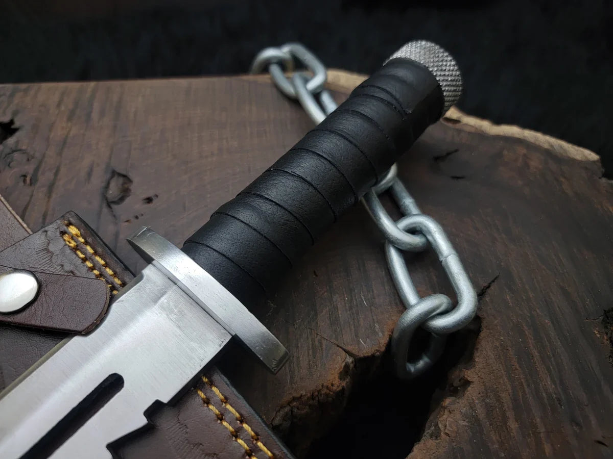 Metal Gear Solid 3 Replica Knife with Leather Sheath | Snake Eater Replica knife - Vortex Blades