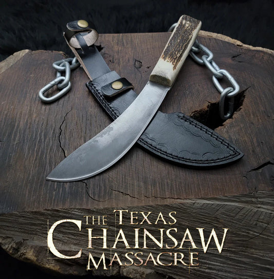 The Texas Chain Saw Massacre Movie Replica Knife with Leather Sheath - Vortex Blades