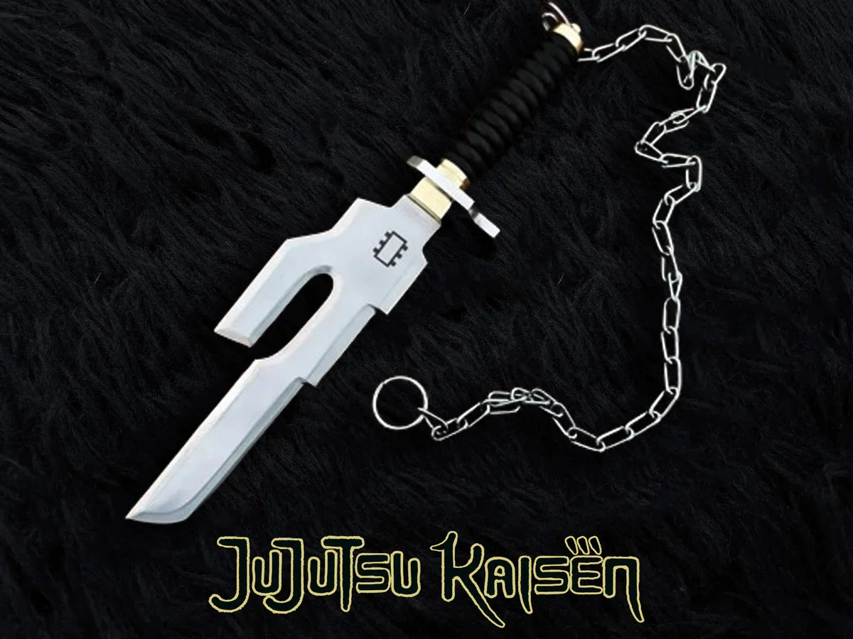 Handmade Jujutsu Kaisen Inspired Replica of Toji Fushiguro's Inverted Spear of Heaven with Chain of A Thousand Miles and Stand - Vortex Blades