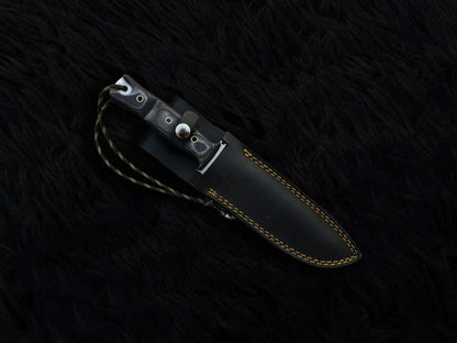 Custom Handmade The Walking Dead Daryl Dixon Replica Knife with Leather Sheath | Full Tang | Stainless Steel | G10 Micarta Handle - Vortex Blades