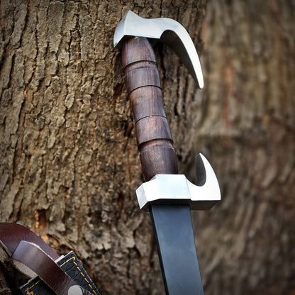 King Leonidas Spartan Sword Replica | 440c Stainless Steel, Leather Sheath