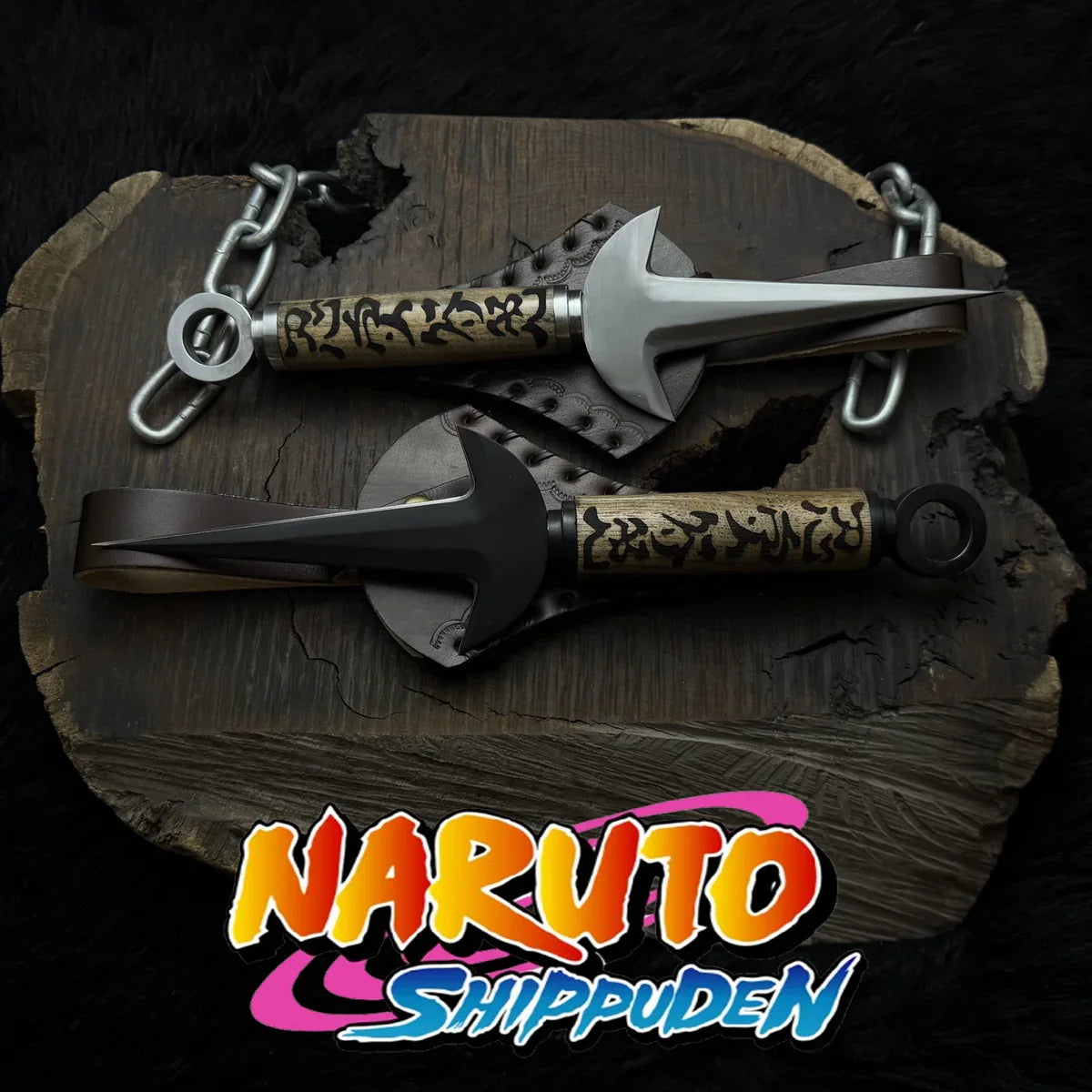 Naruto Shippuden: Handmade Custom Minato Kunai with Leather Sheath | Minato 4th Hokage | Yellow Flash Kunai - Vortex Blades