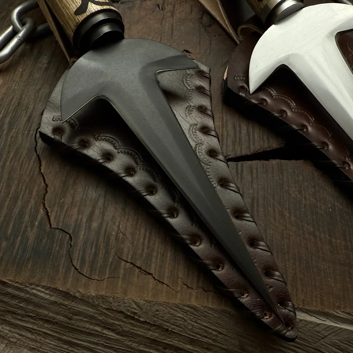 Naruto Shippuden: Handmade Custom Minato Kunai with Leather Sheath | Minato 4th Hokage | Yellow Flash Kunai - Vortex Blades