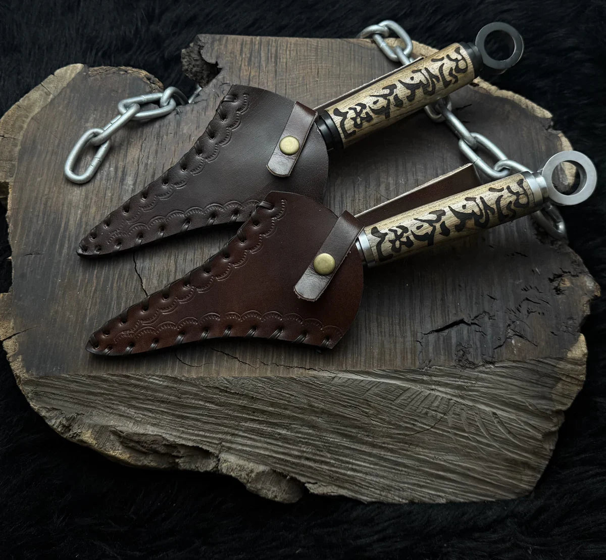 Naruto Shippuden: Handmade Custom Minato Kunai with Leather Sheath | Minato 4th Hokage | Yellow Flash Kunai - Vortex Blades
