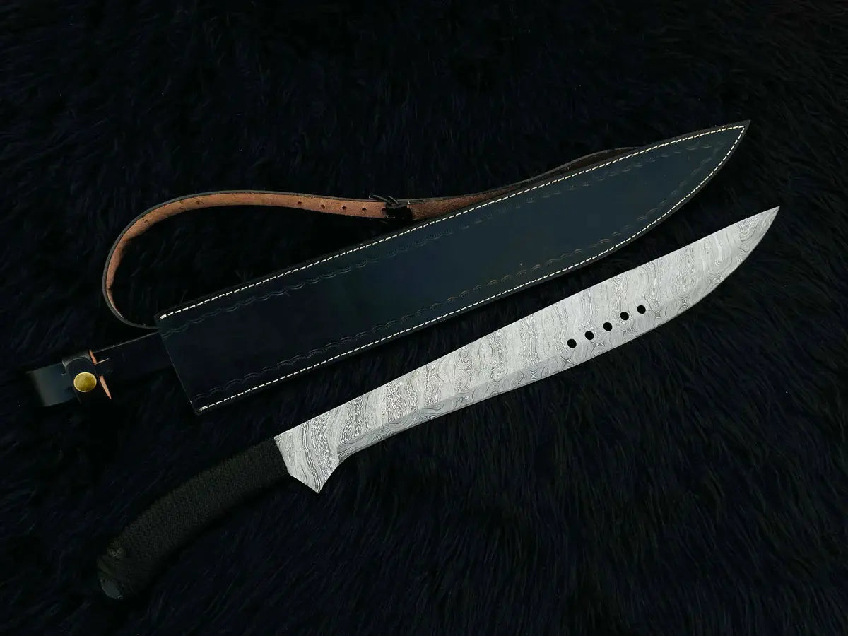 Custom Handmade Book of Eli Replica Machete with Leather Sheath - Vortex Blades