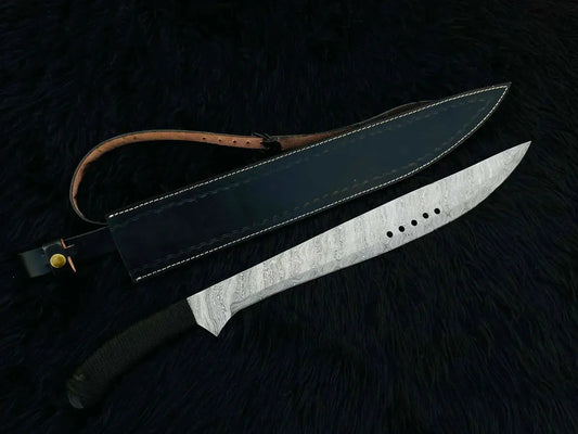 Custom Handmade Book of Eli Replica Machete with Leather Sheath - Vortex Blades
