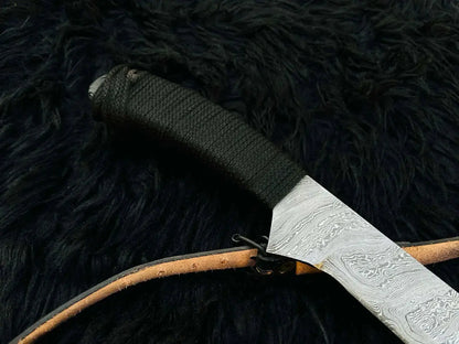 Custom Handmade Book of Eli Replica Machete with Leather Sheath - Vortex Blades