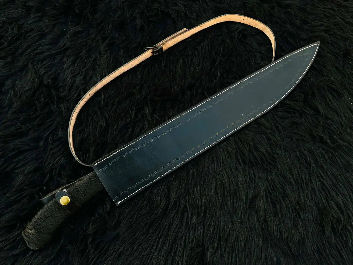 Custom Handmade Book of Eli Replica Machete with Leather Sheath - Vortex Blades