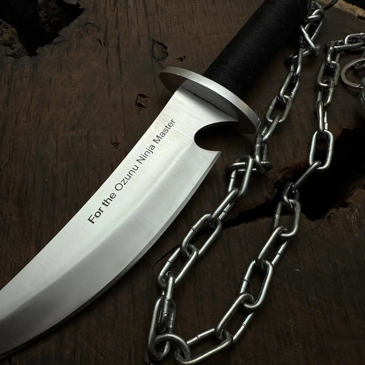 Custom Handmade Ninja Assassin Chained Knife With Leather Sheath - Vortex Blades