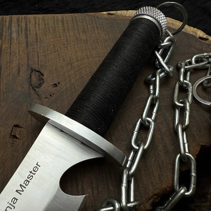Custom Handmade Ninja Assassin Chained Knife With Leather Sheath - Vortex Blades