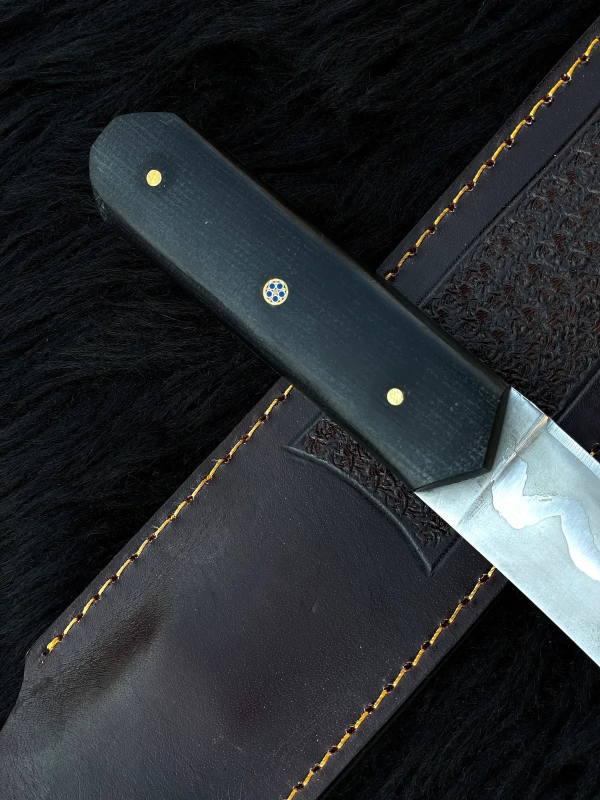 Handmade Premium Samurai Tanto with Leather Sheath - Vortex Blades