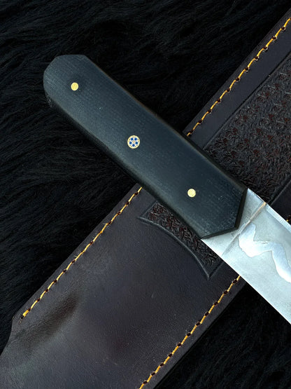 Handmade Premium Samurai Tanto with Leather Sheath - Vortex Blades